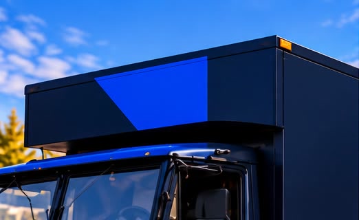 Cab and box body from the front corner